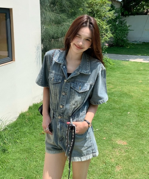 FAVORITO（ファヴォリート）の「デニムオールインワン（つなぎ/オールインワン・レディース・ブルー・XL/L/M/S）」の12枚目の写真
