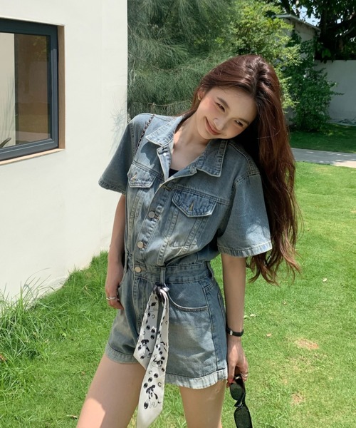 FAVORITO（ファヴォリート）の「デニムオールインワン（つなぎ/オールインワン・レディース・ブルー・XL/L/M/S）」の13枚目の写真