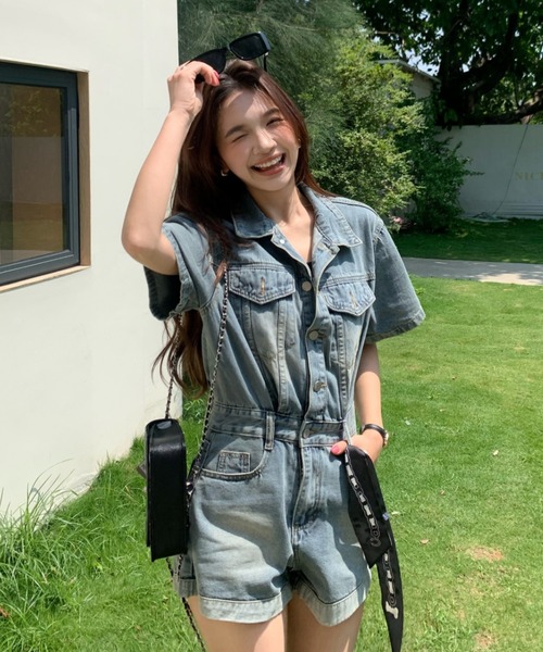FAVORITO（ファヴォリート）の「デニムオールインワン（つなぎ/オールインワン・レディース・ブルー・XL/L/M/S）」の15枚目の写真