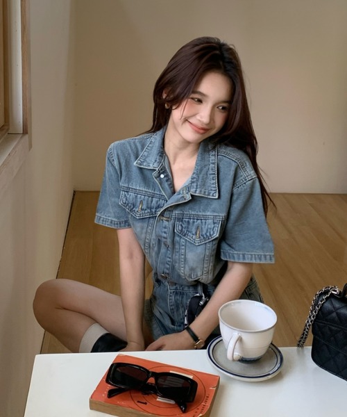 FAVORITO（ファヴォリート）の「デニムオールインワン（つなぎ/オールインワン・レディース・ブルー・XL/L/M/S）」の20枚目の写真