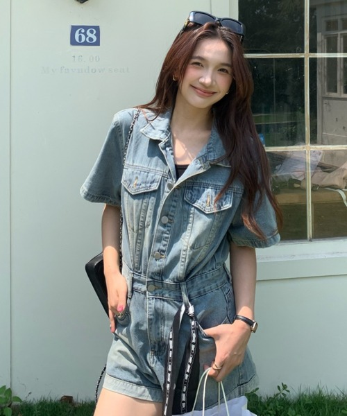 FAVORITO（ファヴォリート）の「デニムオールインワン（つなぎ/オールインワン・レディース・ブルー・XL/L/M/S）」の21枚目の写真