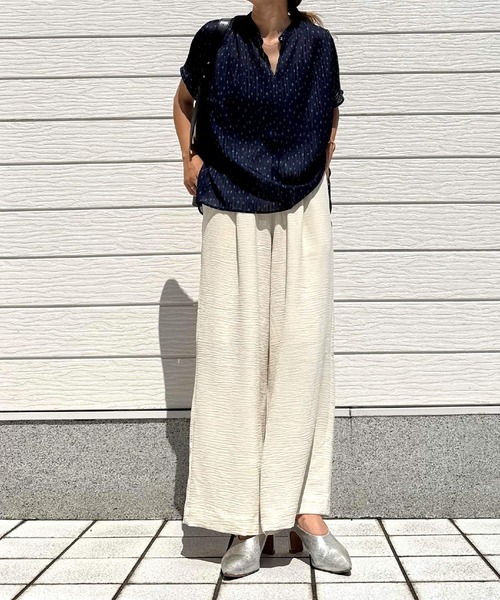 Q（キュー）の「ドットストライプスキッパーシャツ（シャツ/ブラウス・レディース・ネイビー系1/ホワイト系その他・MEDIUM）」の15枚目の写真