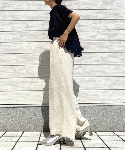 Q（キュー）の「ドットストライプスキッパーシャツ（シャツ/ブラウス・レディース・ネイビー系1/ホワイト系その他・MEDIUM）」の16枚目の写真