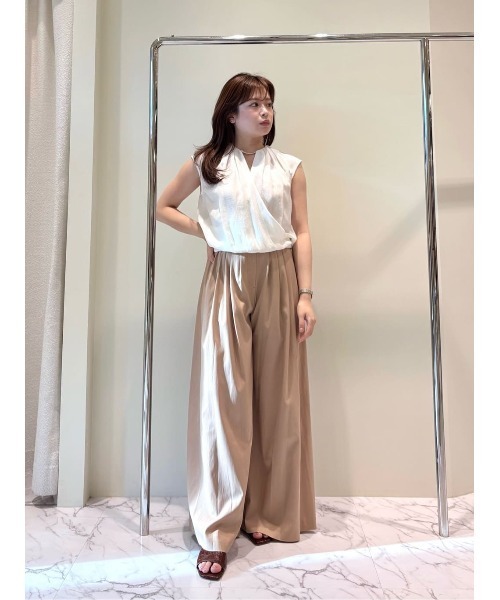 ESTNATION(エストネーション)の「ESTNATION / タックワイドレッグパンツ(その他パンツ・レディース・オフホワイト/ダークブラウン/ライトブラウン・38/36)」の16枚目の写真