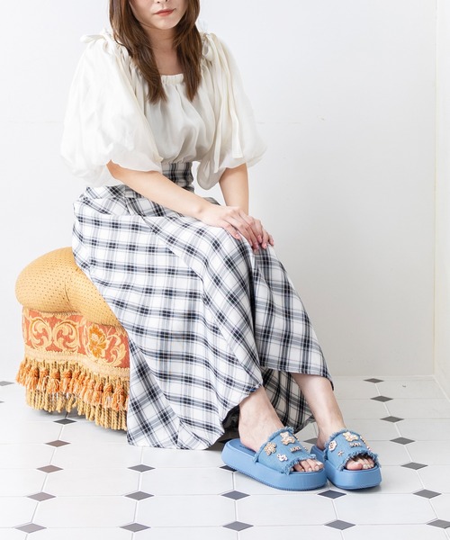 attagirl（アタガール）の「パーツ付きフリンジミュールサンダル（サンダル・レディース・ブルー/ブラック・L/M/S）」の18枚目の写真