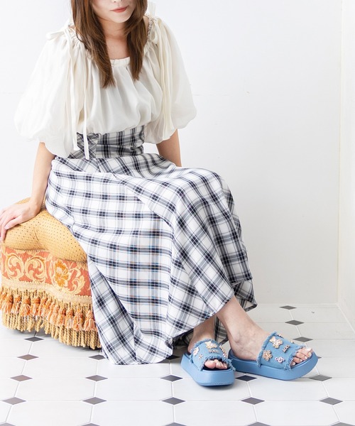 attagirl（アタガール）の「パーツ付きフリンジミュールサンダル（サンダル・レディース・ブルー/ブラック・L/M/S）」の19枚目の写真