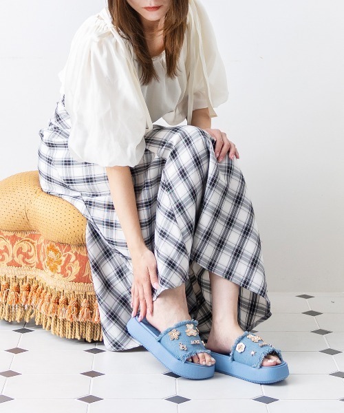 attagirl（アタガール）の「パーツ付きフリンジミュールサンダル（サンダル・レディース・ブルー/ブラック・L/M/S）」の20枚目の写真