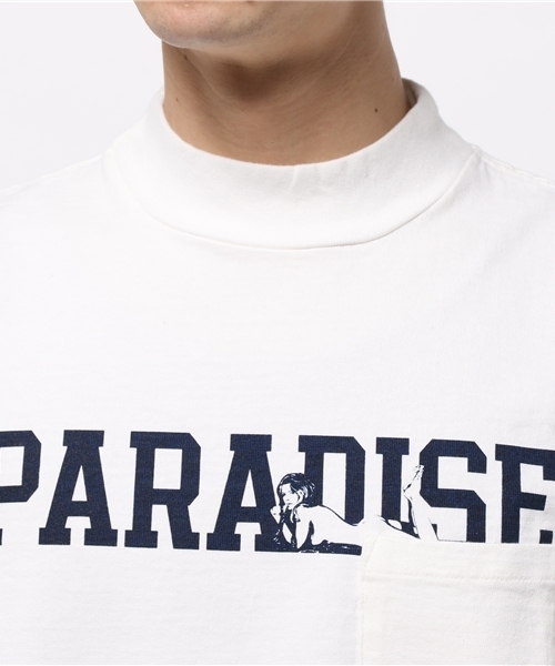 HYSTERIC GLAMOUR（ヒステリックグラマー）の「PARADICE pt ポケ付モックネックT-SH（Tシャツ/カットソー・メンズ・ホワイト/ブラック/オレンジ・SMALL/LARGE/MEDIUM）」の6枚目の写真