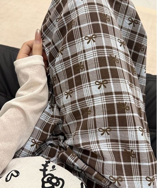 AsheKsha(アシクシャ)の「柔らかくてかわいいキャラクターのストレートホームパンツ(その他パンツ・レディース・ブルー/ブラウン/ベージュ・F)」の1枚目の写真
