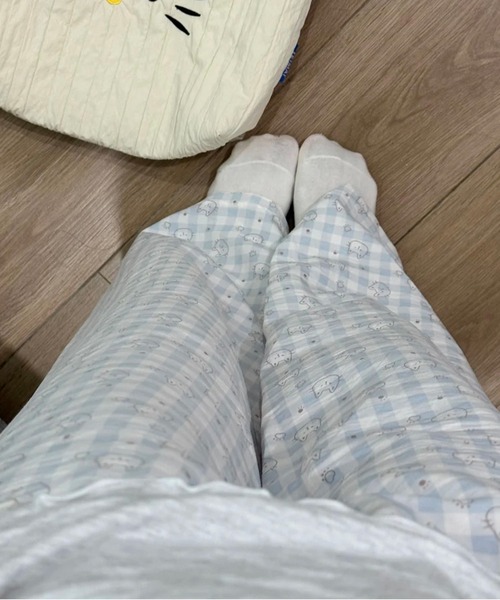 AsheKsha(アシクシャ)の「柔らかくてかわいいキャラクターのストレートホームパンツ(その他パンツ・レディース・ブルー/ブラウン/ベージュ・F)」の10枚目の写真