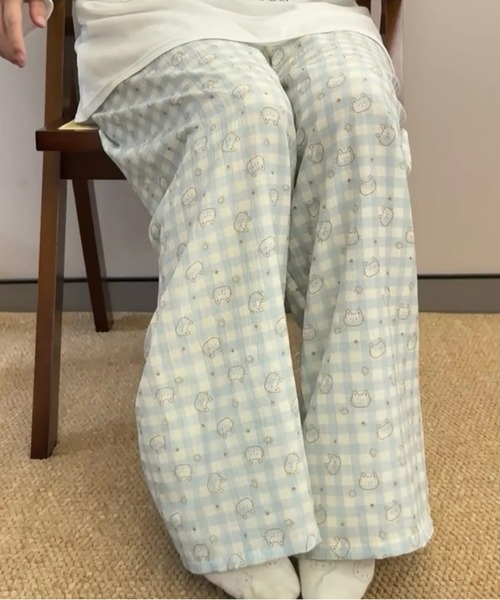 AsheKsha(アシクシャ)の「柔らかくてかわいいキャラクターのストレートホームパンツ(その他パンツ・レディース・ブルー/ブラウン/ベージュ・F)」の13枚目の写真