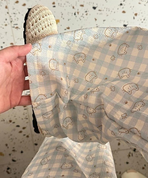 AsheKsha(アシクシャ)の「柔らかくてかわいいキャラクターのストレートホームパンツ(その他パンツ・レディース・ブルー/ブラウン/ベージュ・F)」の14枚目の写真