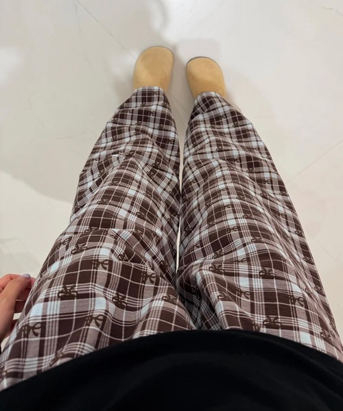 AsheKsha(アシクシャ)の「柔らかくてかわいいキャラクターのストレートホームパンツ(その他パンツ・レディース・ブルー/ブラウン/ベージュ・F)」の19枚目の写真