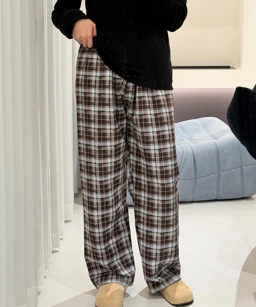 AsheKsha(アシクシャ)の「柔らかくてかわいいキャラクターのストレートホームパンツ(その他パンツ・レディース・ブルー/ブラウン/ベージュ・F)」の21枚目の写真