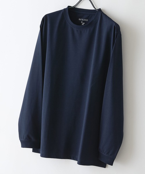 JEANS MATE(ジーンズメイト)の「【HEAT BLOCKER/ヒートブロッカー】【まるで着る日傘!遮熱&UVカット】コットンライク クルーネックロンT 吸水速乾 アンチピリング イージーケア ユニセックス(Tシャツ/カットソー・メンズ・チャコールグレー/ブラック/ネイビー/ホワイト・MEDIUM/X-LARGE/LARGE)」の4枚目の写真