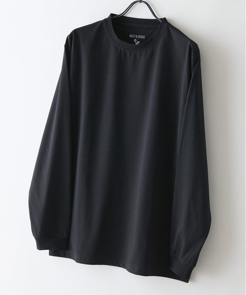 JEANS MATE(ジーンズメイト)の「【HEAT BLOCKER/ヒートブロッカー】【まるで着る日傘!遮熱&UVカット】コットンライク クルーネックロンT 吸水速乾 アンチピリング イージーケア ユニセックス(Tシャツ/カットソー・メンズ・チャコールグレー/ブラック/ネイビー/ホワイト・MEDIUM/X-LARGE/LARGE)」の3枚目の写真