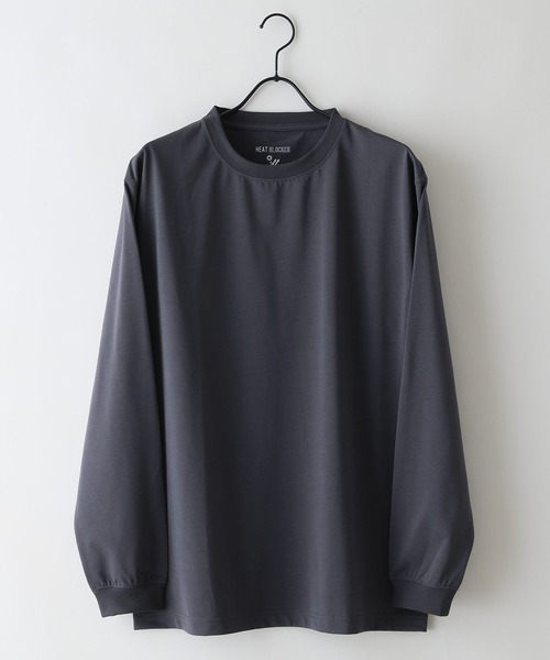 JEANS MATE(ジーンズメイト)の「【HEAT BLOCKER/ヒートブロッカー】【まるで着る日傘!遮熱&UVカット】コットンライク クルーネックロンT 吸水速乾 アンチピリング イージーケア ユニセックス(Tシャツ/カットソー・メンズ・チャコールグレー/ブラック/ネイビー/ホワイト・MEDIUM/X-LARGE/LARGE)」の13枚目の写真