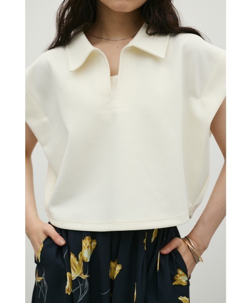 STYLEMIXER（スタイルミキサー）の「スキッパーダンボールカットトップ（Tシャツ/カットソー・レディース・グレー/ホワイト/ブラック・FREE）」の13枚目の写真