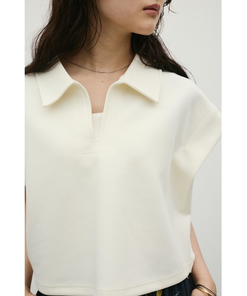 STYLEMIXER（スタイルミキサー）の「スキッパーダンボールカットトップ（Tシャツ/カットソー・レディース・グレー/ホワイト/ブラック・FREE）」の15枚目の写真