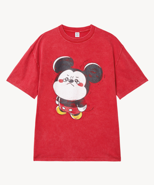 VTWO（ブイツー）の「フェイドウォッシングクライング_ミッキー_ Tシャツ (RED)（Tシャツ/カットソー・レディース・その他・LARGE/MEDIUM）」の2枚目の写真
