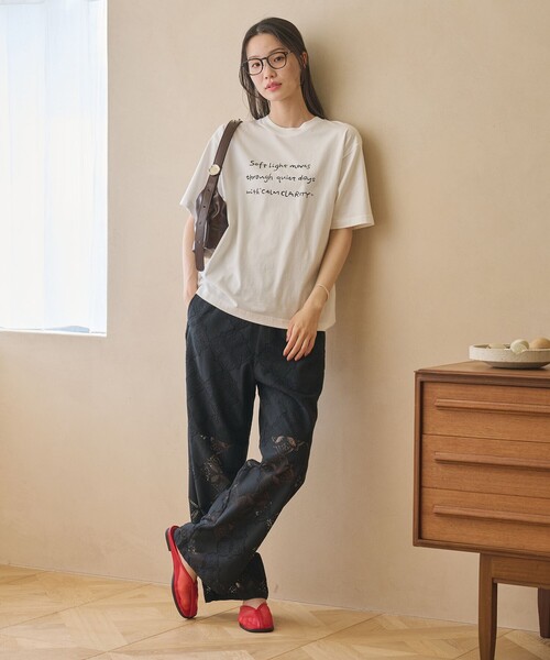 BEAUTY&YOUTH UNITED ARROWS(ビューティーアンドユースユナイテッドアローズ)の「【WEB限定 Wardrobe DAILY MINIMAL】レース イージーパンツ ウォッシャブル(その他パンツ・レディース・ブラック/オフホワイト/ネイビー・S/M)」の7枚目の写真