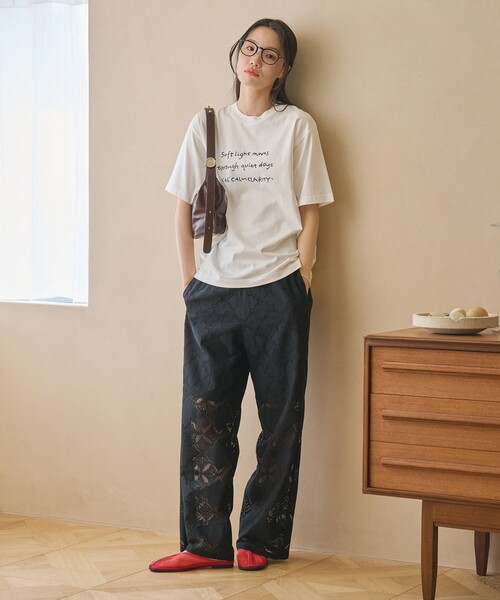 BEAUTY&YOUTH UNITED ARROWS(ビューティーアンドユースユナイテッドアローズ)の「【WEB限定 Wardrobe DAILY MINIMAL】レース イージーパンツ ウォッシャブル(その他パンツ・レディース・ブラック/オフホワイト/ネイビー・S/M)」の8枚目の写真