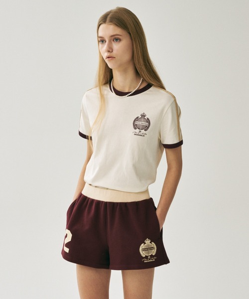 Mardi Mercredi(マルディメクルディ)の「RINGER TSHIRT ORIGINALIS 25 / リンガー Tシャツ オリジナルス 25(Tシャツ/カットソー・レディース・アイボリー/クリーム/ネイビー・FREE)」の5枚目の写真