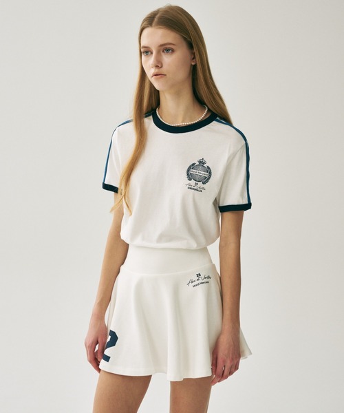 Mardi Mercredi(マルディメクルディ)の「RINGER TSHIRT ORIGINALIS 25 / リンガー Tシャツ オリジナルス 25(Tシャツ/カットソー・レディース・アイボリー/クリーム/ネイビー・FREE)」の11枚目の写真