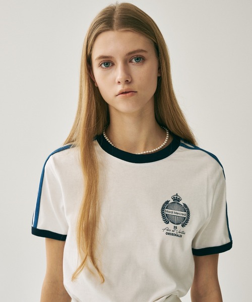 Mardi Mercredi(マルディメクルディ)の「RINGER TSHIRT ORIGINALIS 25 / リンガー Tシャツ オリジナルス 25(Tシャツ/カットソー・レディース・アイボリー/クリーム/ネイビー・FREE)」の10枚目の写真