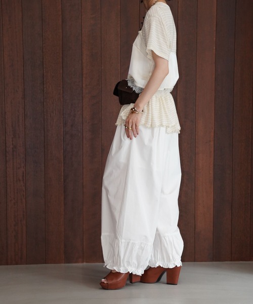 chuclla(チュクラ)の「バルーンギャザーワイドパンツ chw26s345(その他パンツ・レディース・ブラック/ホワイト・L/M)」の6枚目の写真