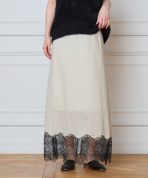 IENA LA BOUCLE（イエナラブークル）の「IENA LA BOUCLE シアーレースコンビスカート（スカート・レディース・ストーン・38/36）」の3枚目の写真