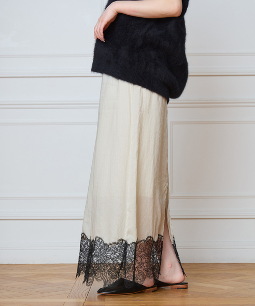 IENA LA BOUCLE（イエナラブークル）の「IENA LA BOUCLE シアーレースコンビスカート（スカート・レディース・ストーン・38/36）」の4枚目の写真