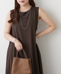 【OTONA】美シルエットノースリバルーンワンピース