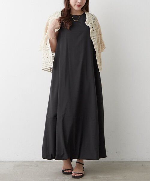Remind me and forever（リマインドミーアンドフォーエバー）の「【OTONA】美シルエットノースリバルーンワンピース（ワンピース・レディース・カーキ/ブラック/ブラウン・FREE）」の9枚目の写真