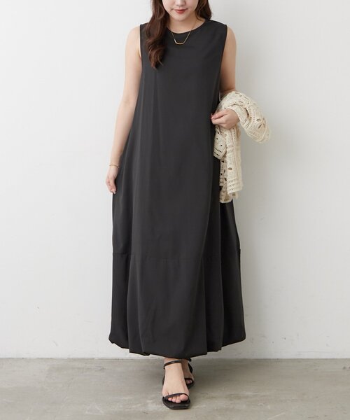 Remind me and forever（リマインドミーアンドフォーエバー）の「【OTONA】美シルエットノースリバルーンワンピース（ワンピース・レディース・カーキ/ブラック/ブラウン・FREE）」の11枚目の写真