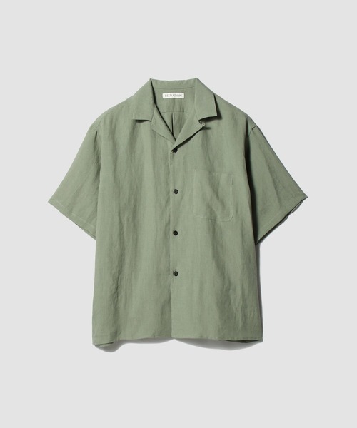 ESTNATION（エストネーション）の「ESTNATION / SUS-SOUS リネンオープンカラーシャツ（シャツ/ブラウス・メンズ・ライトブルー/オリーブ・MEDIUM）」の2枚目の写真