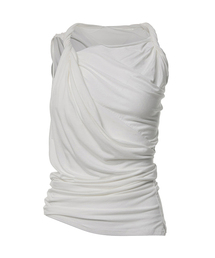 FLAREUP | Braided Asymmetrical Sleeveless (FL-166_White)(Tシャツ/カットソー)