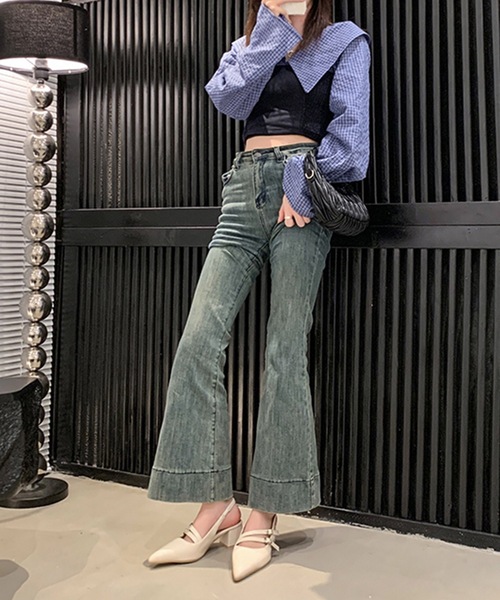 Lace Ladies(レースレディース)の「レザー調 ダブルベルト バックストラップ ヒール パンプス(パンプス・レディース・ブラック/アイボリー・22.5cm/23cm/23.5cm/24cm/24.5cm/25cm)」の10枚目の写真