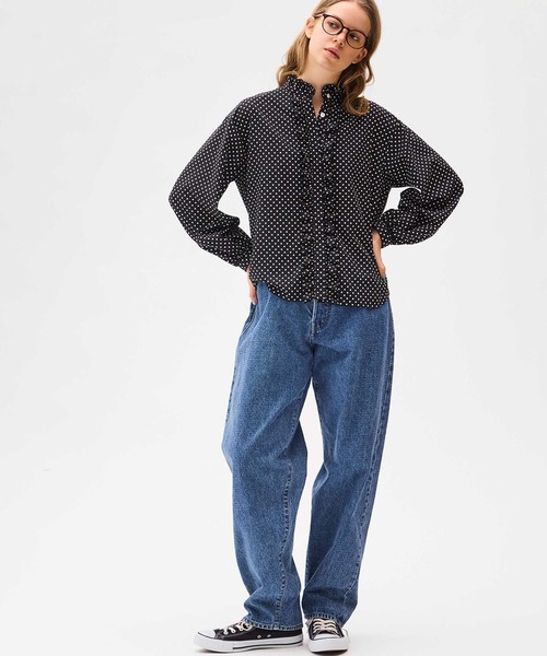 LENO(リノ)の「「LENO / リノ」POLKA DOTT BLOUSE(シャツ/ブラウス・レディース・ブラック・1)」の3枚目の写真