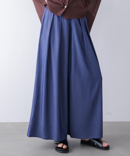 Bou Jeloud（ブージュルード）の「T/Rデニム風ワイドパンツ（その他パンツ・レディース・インディゴブルー/ブラック・FREE）」の17枚目の写真
