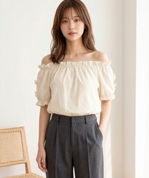 シャーリング オフショルダー」に該当するシャツ/ブラウスファッション
