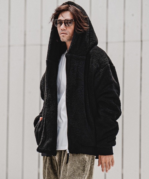 CAMBIO（カンビオ）の「mj11705-Short Micro Fur Asymmetric Zip Hoodie ファージップパーカー(A74826cmb)（その他アウター・メンズ・ブラック/グレー/ベージュ・S/M/L）」の18枚目の写真