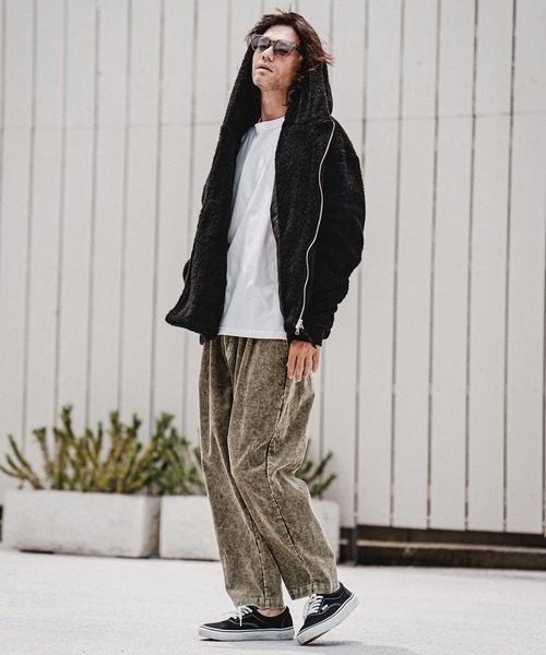 CAMBIO（カンビオ）の「mj11705-Short Micro Fur Asymmetric Zip Hoodie ファージップパーカー(A74826cmb)（その他アウター・メンズ・ブラック/グレー/ベージュ・S/M/L）」の19枚目の写真