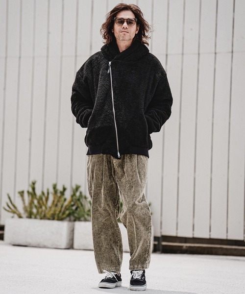 CAMBIO（カンビオ）の「mj11705-Short Micro Fur Asymmetric Zip Hoodie ファージップパーカー(A74826cmb)（その他アウター・メンズ・ブラック/グレー/ベージュ・S/M/L）」の21枚目の写真
