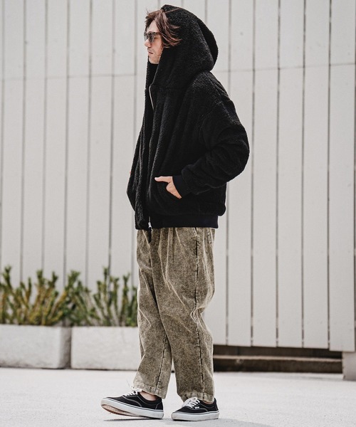 CAMBIO（カンビオ）の「mj11705-Short Micro Fur Asymmetric Zip Hoodie ファージップパーカー(A74826cmb)（その他アウター・メンズ・ブラック/グレー/ベージュ・S/M/L）」の22枚目の写真
