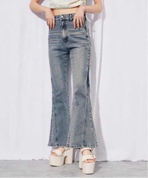 GORGE(ゴージ)の「《美脚パネル切替フレア》デニムパンツ・ジーンズ/Y2K/オールシーズン/全2色(デニムパンツ・レディース・ブルー/サックスブルー・M/S)」の4枚目の写真