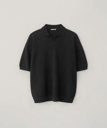 ローブVカラーニット_BLACK