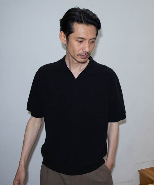 BLANKROOM(ブランクルーム)の「ローブVカラーニット_BLACK(ニット/セーター・メンズ・その他・1/2/3)」の2枚目の写真