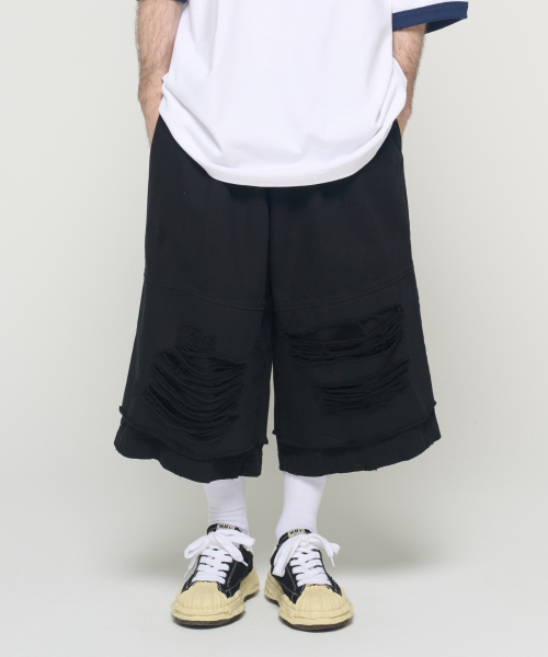 CARGOBROS(カーゴブロス)の「バイオ 8部バミューダ デストロイドパンツ (ブラック)(その他パンツ・メンズ・その他・FREE)」の2枚目の写真