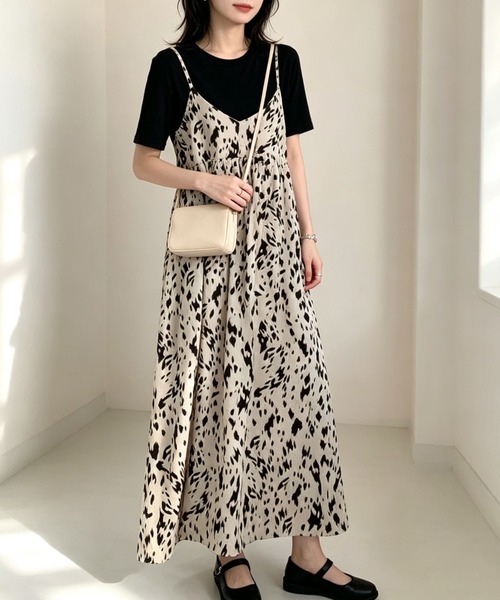 gossip!ロサンゼルス(ゴシップロサンゼルス)の「レオパードVネックキャミソールワンピース ロング丈(ワンピース・レディース・レオパード・FREE)」の6枚目の写真